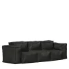 Sibylia Black Leather Sofa