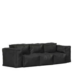 Sibylia Black Leather Sofa