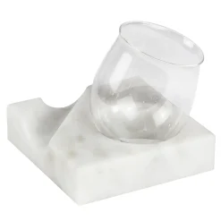 Siesta Spirit Glass and Cigar Holder in Carrara Marble