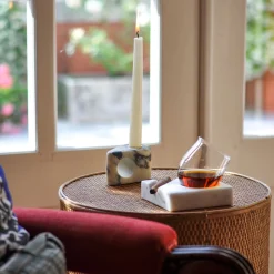 Siesta Spirit Glass and Cigar Holder in Carrara Marble