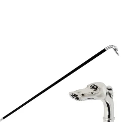 Silver Greyhound Head Cane