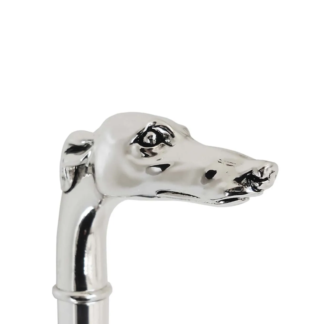 Silver Greyhound Head Cane
