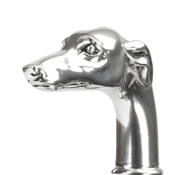 Silver Greyhound Head Cane
