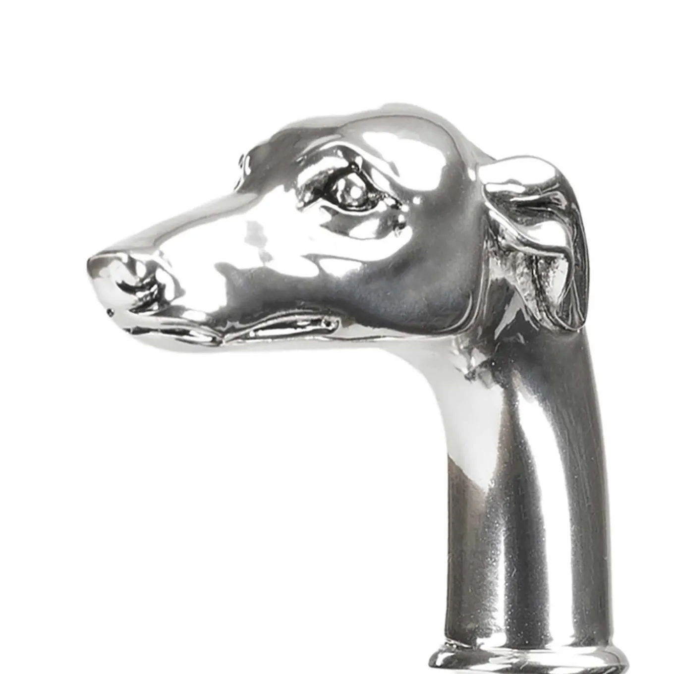 Silver Greyhound Head Cane