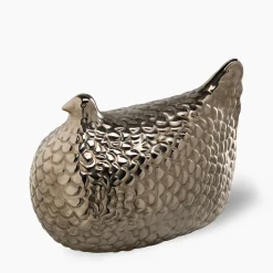 Silver Hen Figurine by Aldo Londi