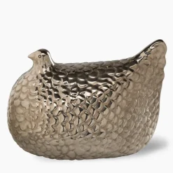 Silver Hen Figurine by Aldo Londi