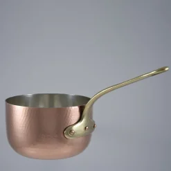 Silver lined Copper Saucepan Dish with Lid