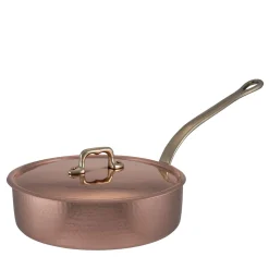Silver lined Copper Saucepan Dish with Lid #2