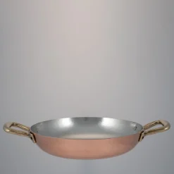 Silver lined 2-Handle Bulging Copper Pan with Lid