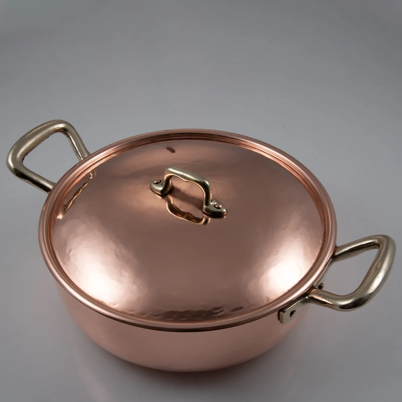 Silver lined 2-Handle Copper Pot with Lid #2