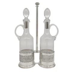 Silver Oil and Vinegar Holder Set