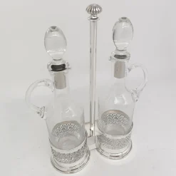 Silver Oil and Vinegar Holder Set
