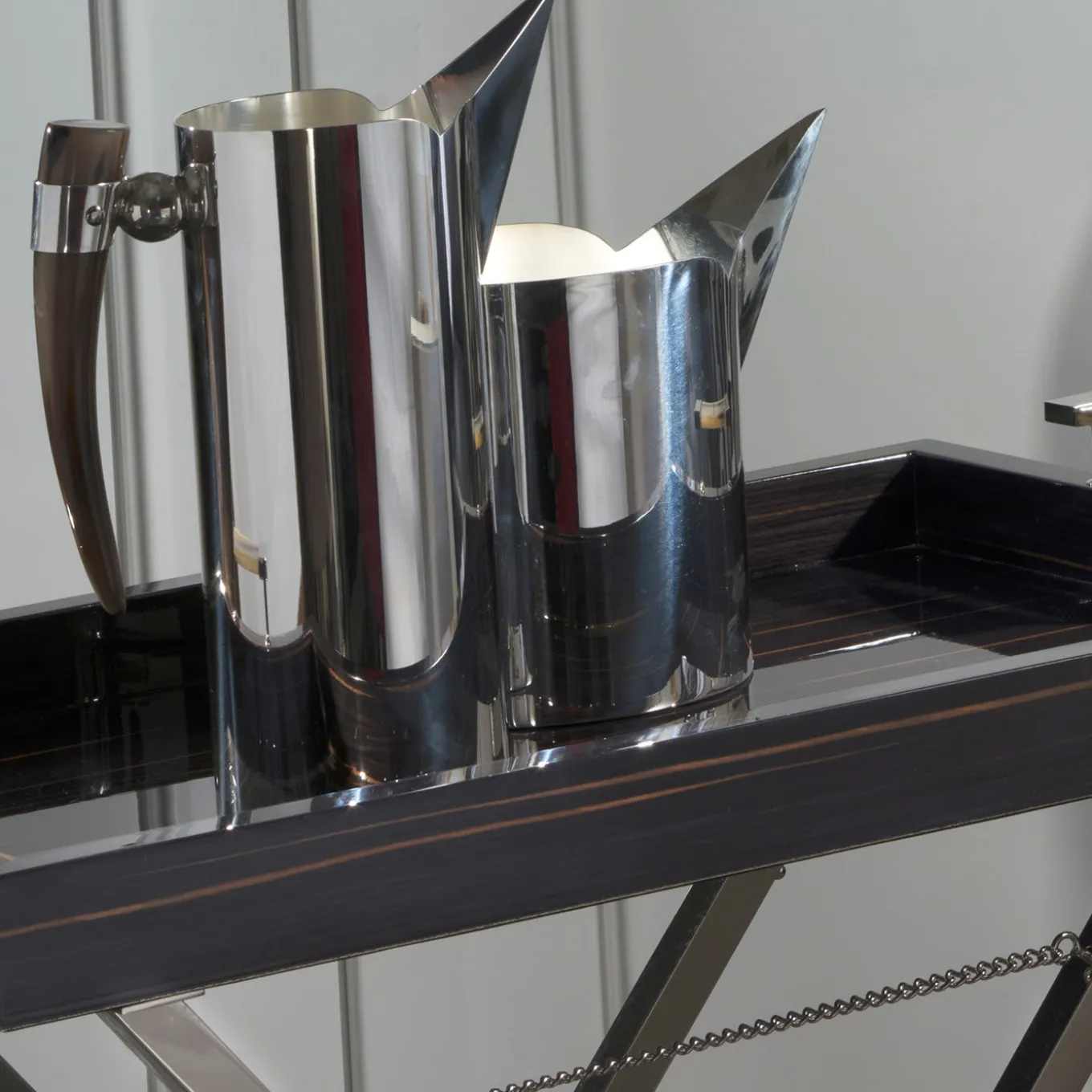 Silver Pitcher with Horn Handle