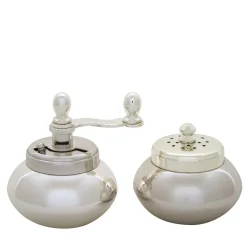 Silver Plated Brass Pepper Mill And Salt Shaker #2