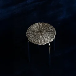 Silver Plated Woven Metal Stool