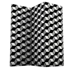 Simbolo Cubes Black-and-White Room Divider