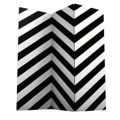 Simbolo Zig-Zagged Stripes Black-and-White Room Divider