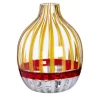 Singleflower Red and Orange Striped Vase