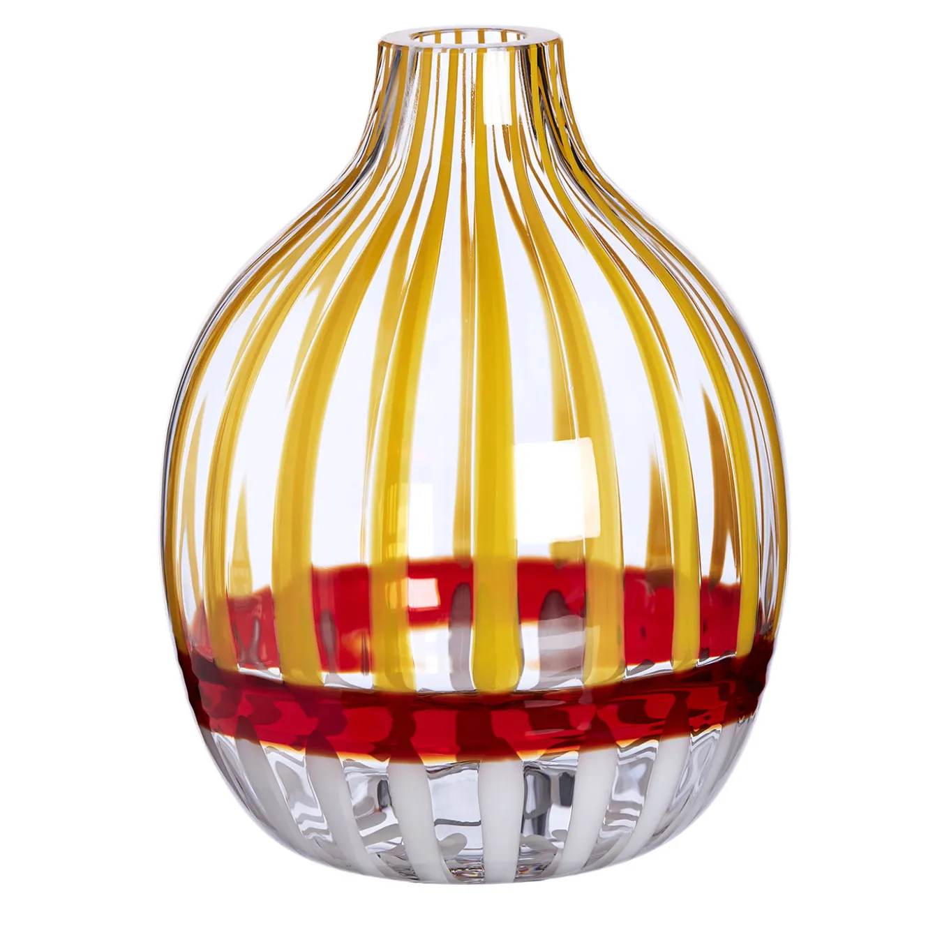 Singleflower Red and Orange Striped Vase