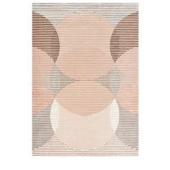 Sinking Circles geometric Beige motif Wool Rug