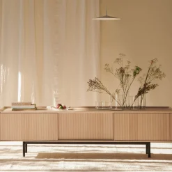 Sipario 3-Doors Low Natural Ash Sideboard