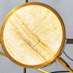 Sistema Solare 8-Arms Brass and Onyx Chandelier