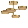 Sistema Solare 4-Light Ivory-Toned Onyx And Brass Chandelier