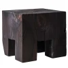 Skelly Cube Charred Finish Side Table