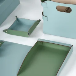 Sky Blue and Eucalyptus Leather Paper tray #2