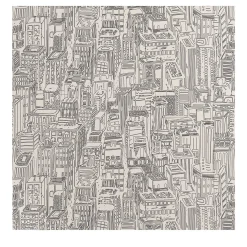 Skyscrapers Pattern New York City Buildings Hand Drawn Wallpaper