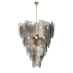 Sliver Amber and Fumè Glass Chandelier