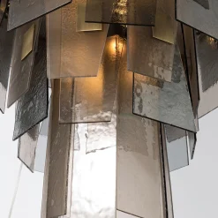 Sliver Amber and Fumè Glass Chandelier