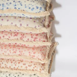 Small Black and White Fringed Cushion