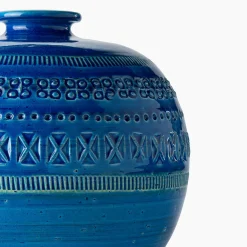 Small Blue Round Vase by Aldo Londi