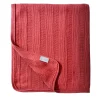 Small Coral Brioche Stitch Cashmere Blanket