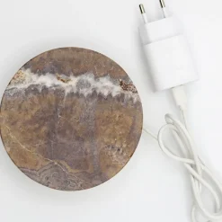 Small Emperador Brown Marble Base Wireless Charger
