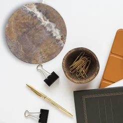 Small Emperador Brown Marble Base Wireless Charger