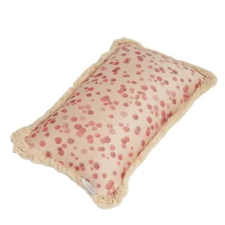 Small Fuchsia and Red Fringed Cushion