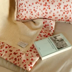 Small Fuchsia and Red Fringed Cushion