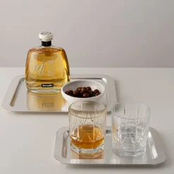 Small Materia Viva Rectangular Hammered satin finish Silverplated Tray