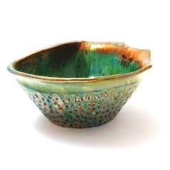 Small Multi-faceted Green Bowl