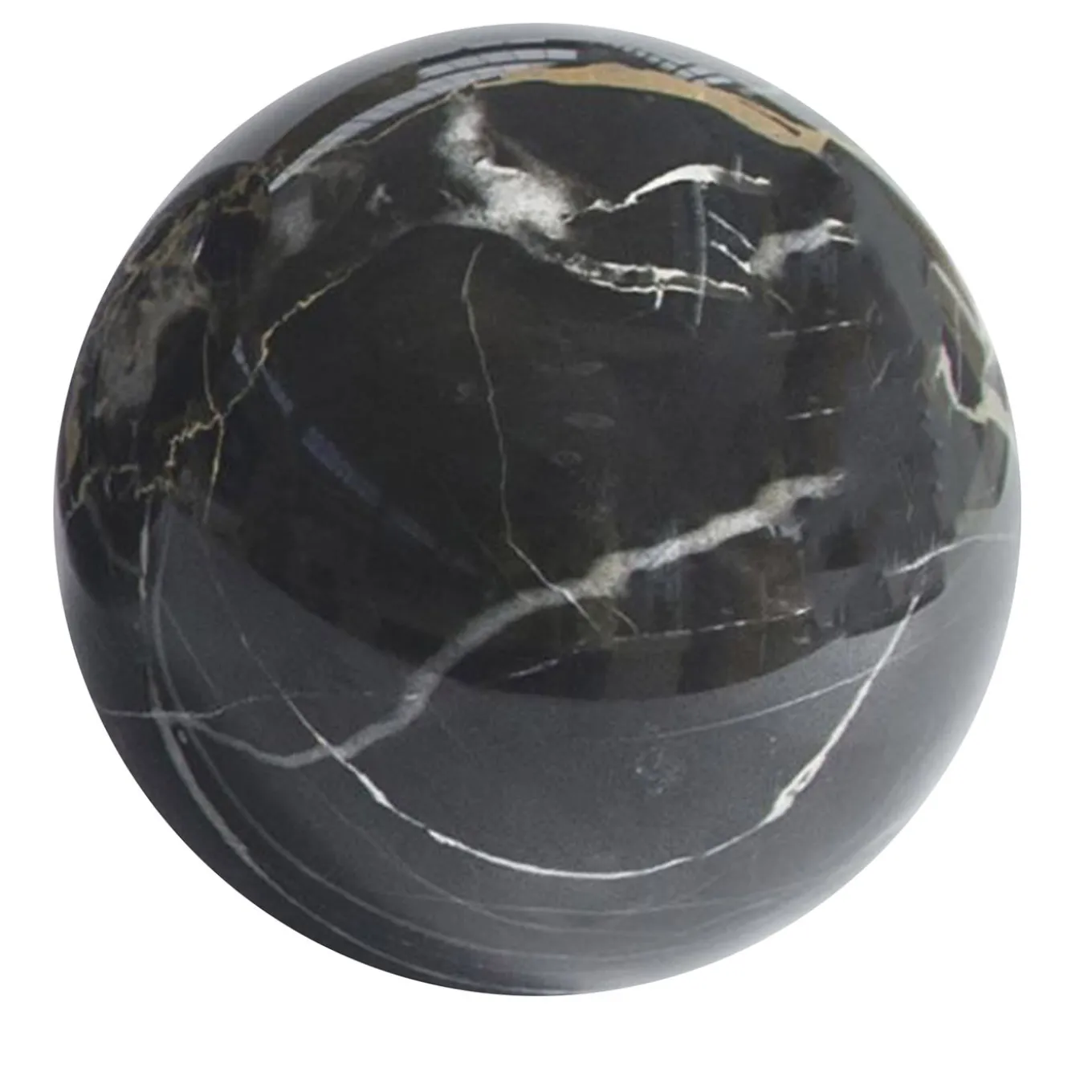 Small paperweight sphere in Portoro marble