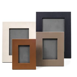 Small Rectangular Taupe Leather Frame