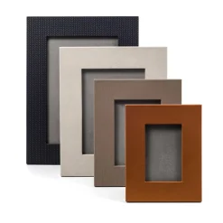 Small Rectangular Taupe Leather Frame