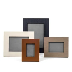Small Rectangular Taupe Leather Frame