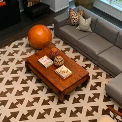 Small Soccer Ball Pouf Papaya