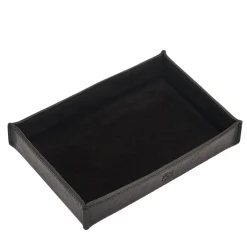 Small Valet Tray in Black Leather