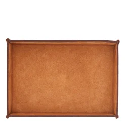 Small Valet Tray in Brown Leather