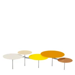 Snake 5 Multicolor Steel Low table by Carlo Contin