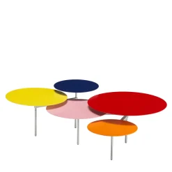 Snake 5 Multicolor Steel Low Table by Carlo Contin #2
